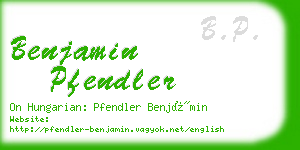 benjamin pfendler business card